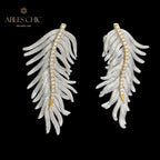 Boucles d'oreilles feuille de cyprès soyeuse 5960
