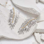 Boucles d'oreilles feuille de cyprès soyeuse 5960
