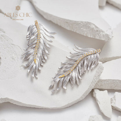 Boucles d'oreilles feuille de cyprès soyeuse 5960