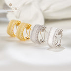 Boucles d'oreilles géométrie motif soie 6139