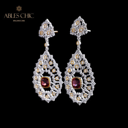 Boucles d'oreilles chandelier à tempérament floral 6025