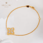Bracelet trèfle élément en tissu 6127