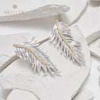 Boucles d'oreilles feuille de cyprès soyeuse 5960