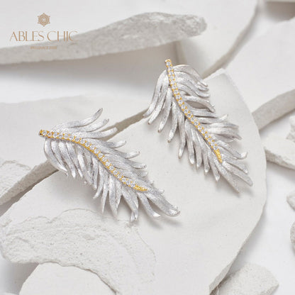 Boucles d'oreilles feuille de cyprès soyeuse 5960