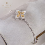 Bracelet trèfle élément en tissu 6127