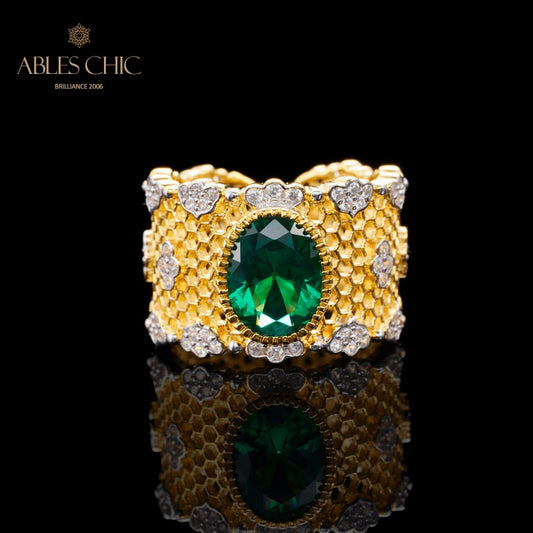Bague florale en nid d'abeille en dentelle 6069