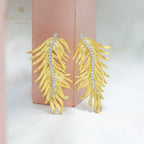 Boucles d'oreilles feuille de cyprès soyeuse 5960
