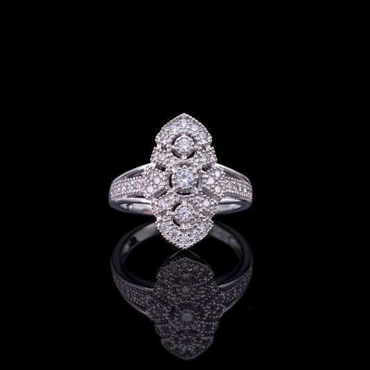 Bague florale traditionnelle ajourée 6053