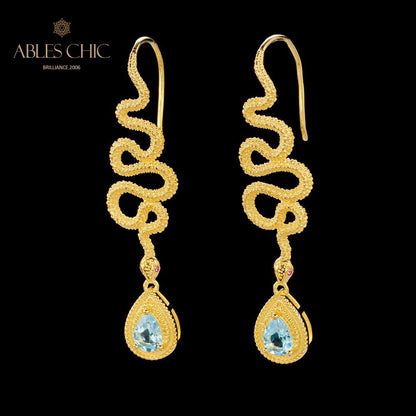 Boucles d'oreilles Topaze Serpent Crawlers 6049