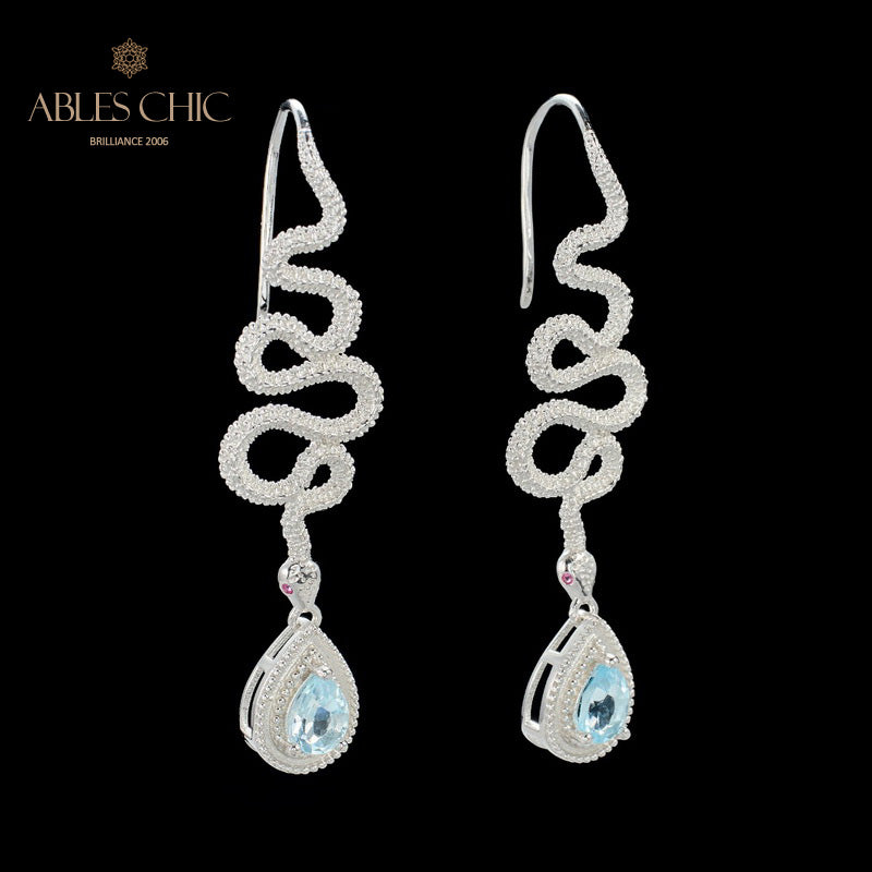 Boucles d'oreilles Topaze Serpent Crawlers 6049