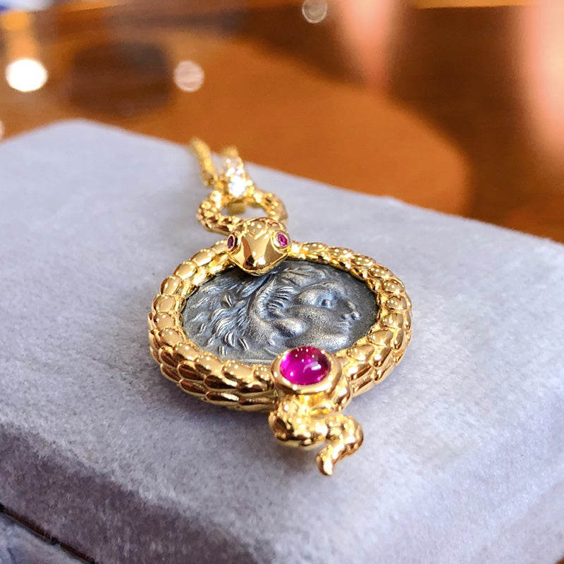 Collier de pièces de monnaie serpent byzantin 6057