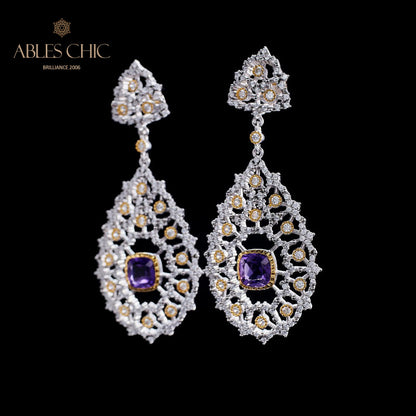 Boucles d'oreilles chandelier à tempérament floral 6025