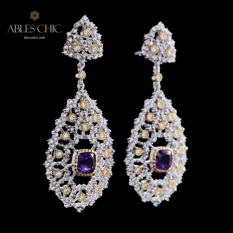 Boucles d'oreilles chandelier à tempérament floral 6025