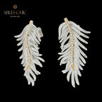 Boucles d'oreilles feuille de cyprès soyeuse 5960