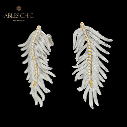 Boucles d'oreilles feuille de cyprès soyeuse 5960