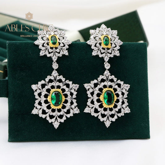Boucles d'oreilles lustre aérées flocon de neige 5645