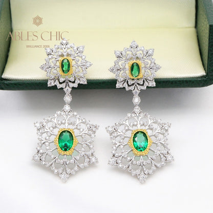 Boucles d'oreilles lustre aérées flocon de neige 5645