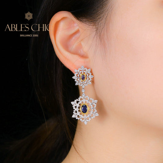 Boucles d'oreilles lustre aérées flocon de neige 5645