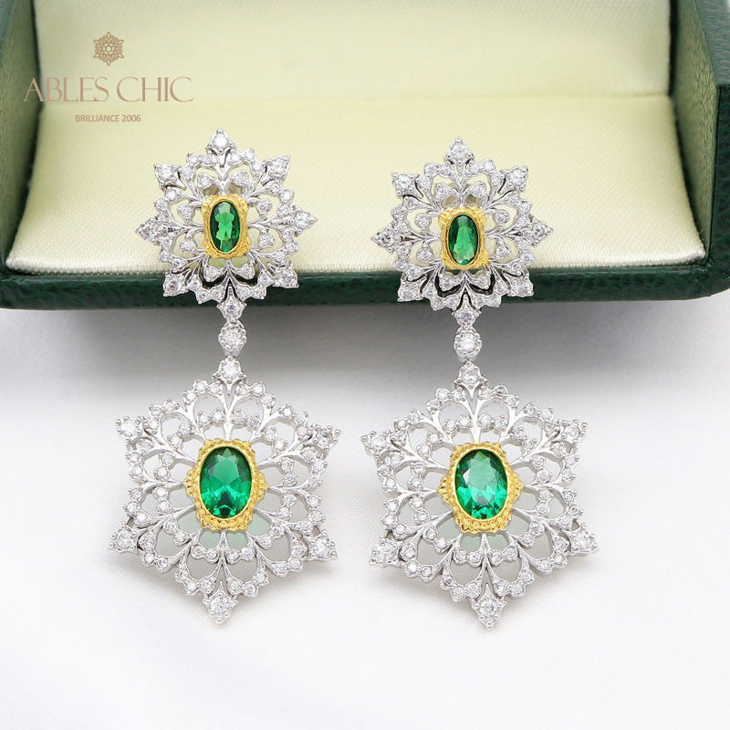 Boucles d'oreilles lustre aérées flocon de neige 5645