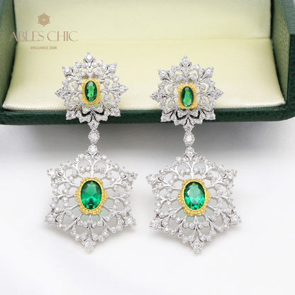 Boucles d'oreilles lustre aérées flocon de neige 5645