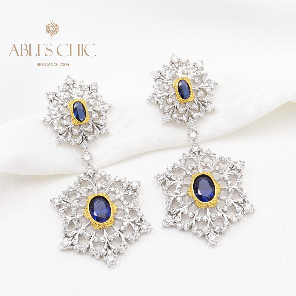 Boucles d'oreilles lustre aérées flocon de neige 5645