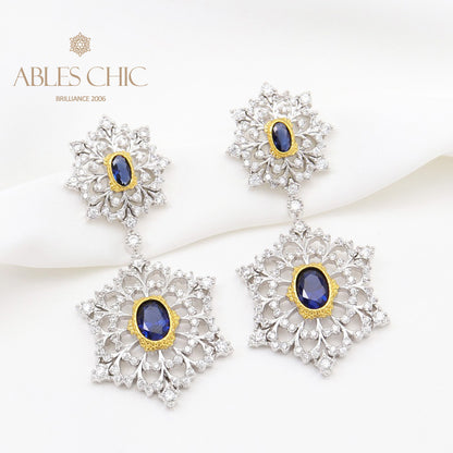 Boucles d'oreilles lustre aérées flocon de neige 5645
