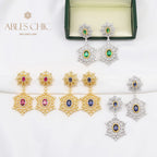 Boucles d'oreilles lustre aérées flocon de neige 5645