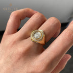 Bague pièce de monnaie lion rugissant
