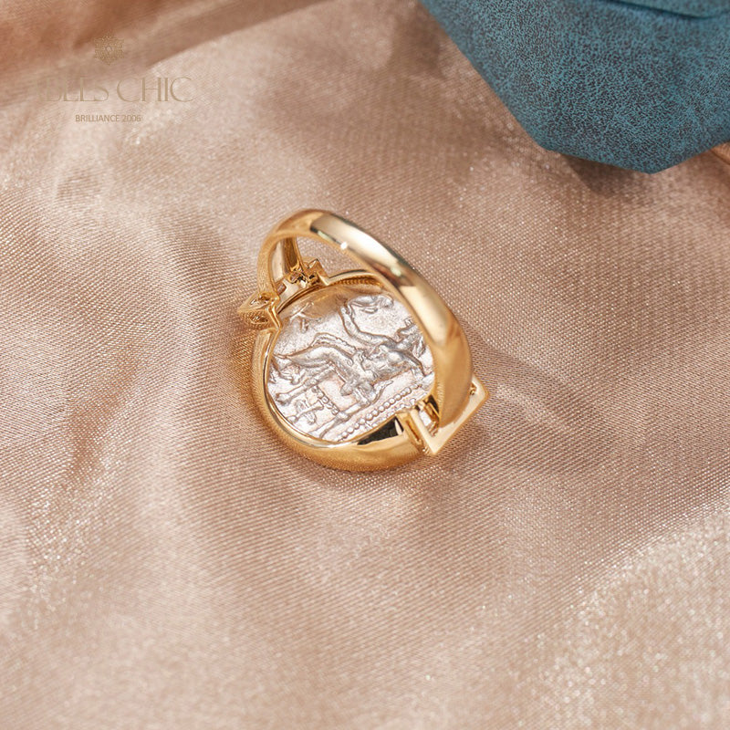 Bague à pièces de monnaie en lires d'Héraclès de Byzance