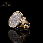 Bague à pièces de monnaie en lires d'Héraclès de Byzance