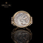 Bague à pièces de monnaie en lires d'Héraclès de Byzance