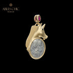 Pendentif pièce de monnaie licorne romaine uniquement