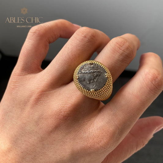 Bague byzantine Helios Coin
