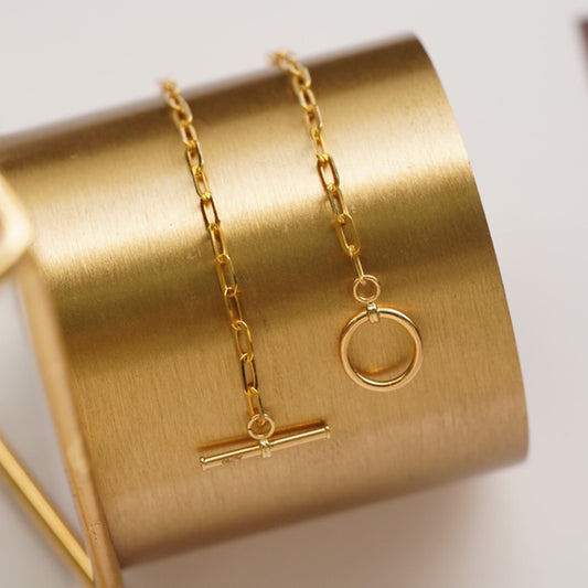 Collier chaîne allongée en T 50 cm