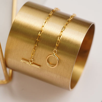 Collier chaîne allongée en T 50 cm