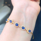 Bracelet chaîne saphir naturel 5850