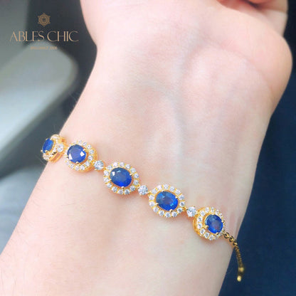 Bracelet chaîne saphir naturel 5850