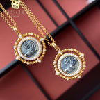 Collier de pièces de monnaie antiques retournées 5982