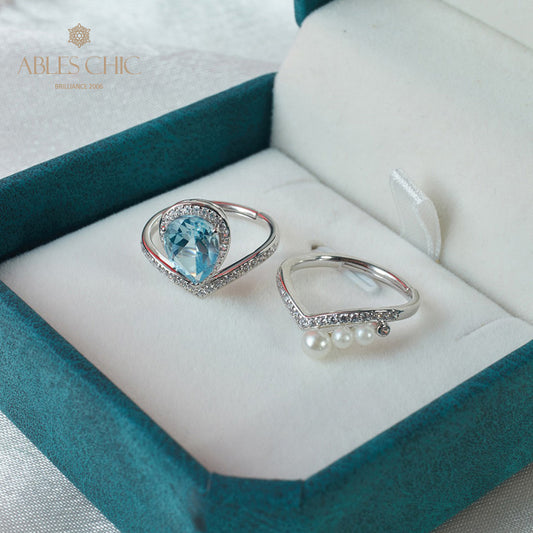 Bague pile de topaze naturelle 6041