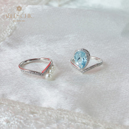 Bague pile de topaze naturelle 6041