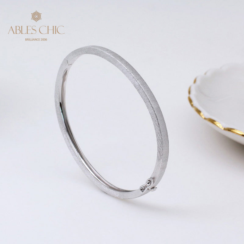 Bracelet à charnière ovale brossé 5344