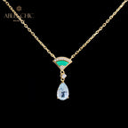 Collier Goutte Éventail En Émail 6010