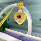 Collier à breloques en forme de cœur à motif en tissu 5849