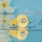 Bague florale ajourée en tissu 5885