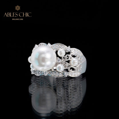 Bague de perles de tempérament floral 5767