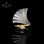 Bague florale feuille de Ginkgo 5859