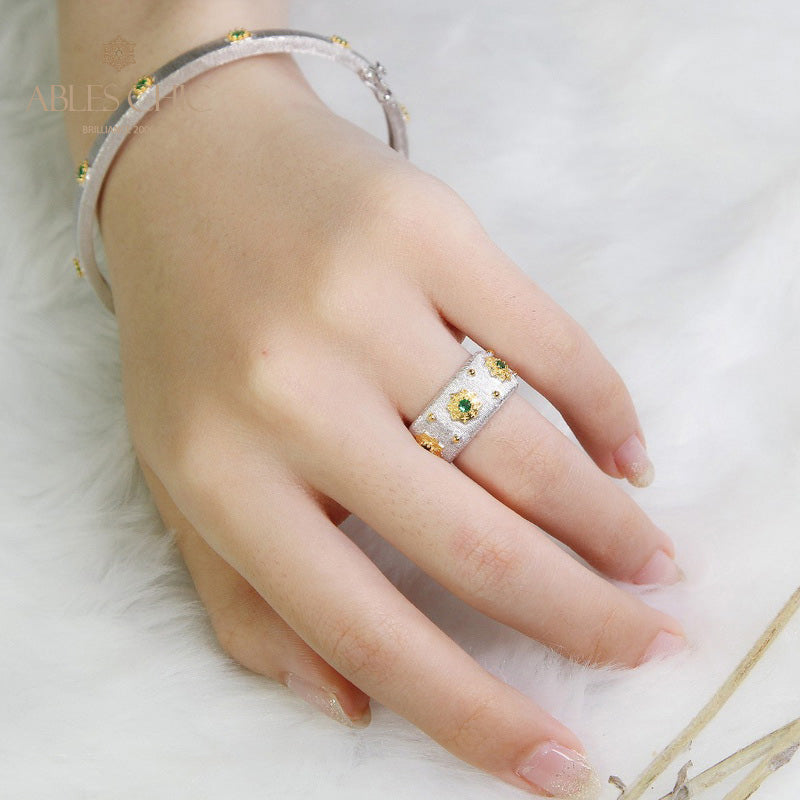 Bague Soyeuse Fleurs Étoilées 5029