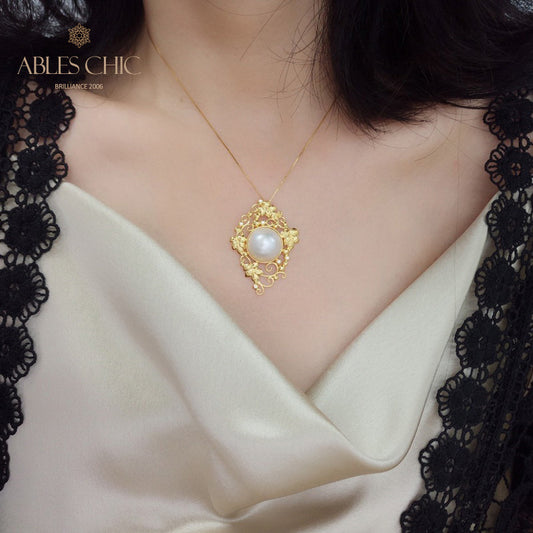 Pendentif floral en perles Mabe 5818