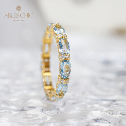 Bague pile aigue-marine 6042
