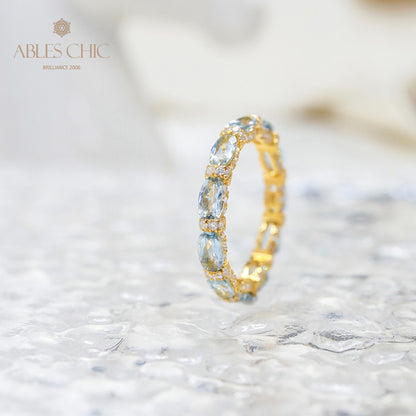 Bague pile aigue-marine 6042